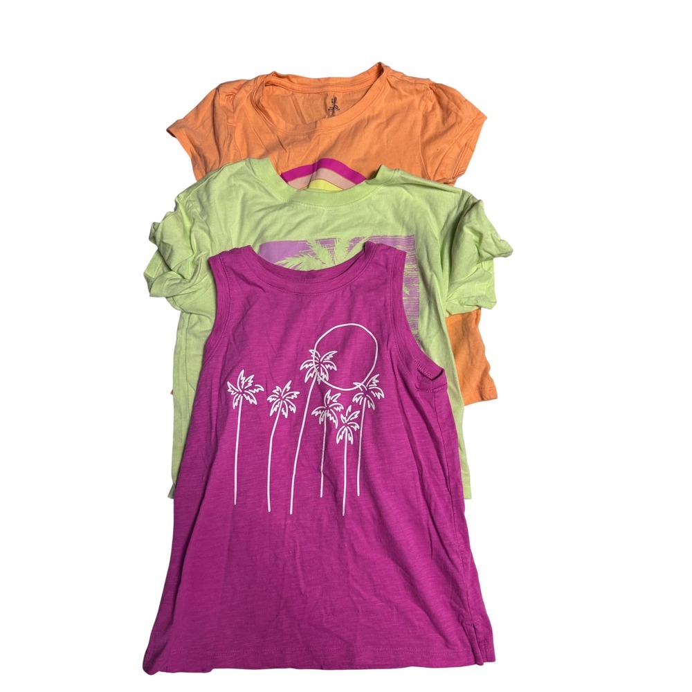 Gap Kids Girls T-Shirt Tank Top Bundle Summer Palm Trees Graphic Tees L